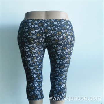 Elegant Floral Printed Rayon Spandex Pants